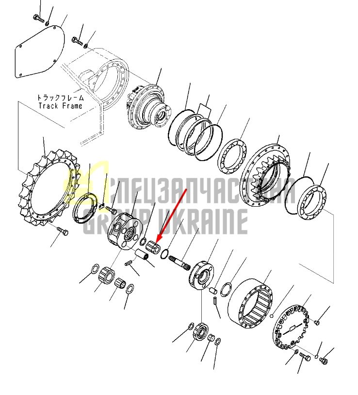 20Y-27-22130 Солнечная шестерня Komatsu PC200-7, PC200-8