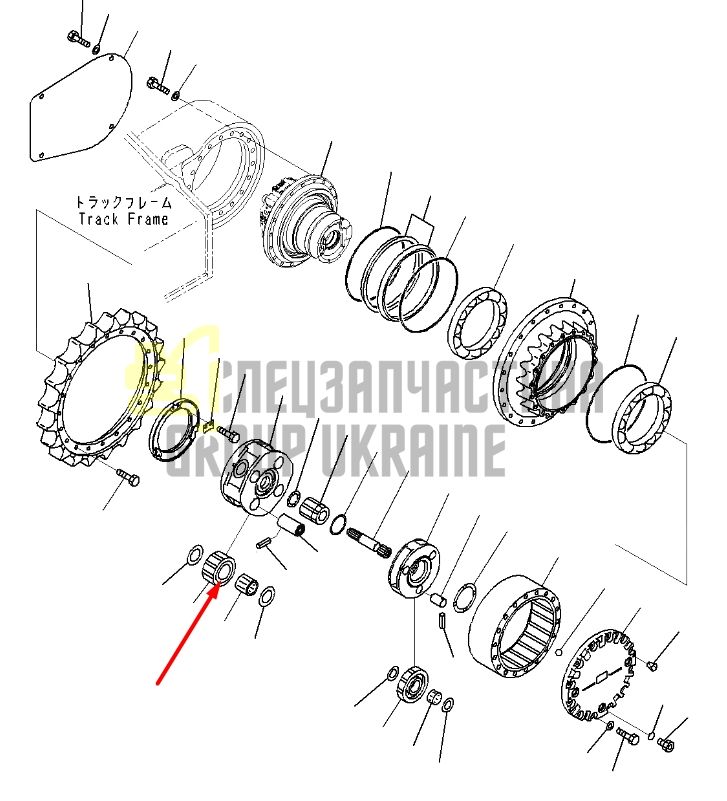 20Y-27-22140 Шестерня редуктора хода Komatsu PC200-7, PC160-7, PC180-7
