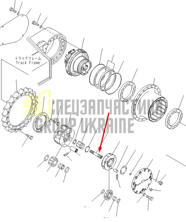 20Y-27-31140 Вал редуктора хода Komatsu