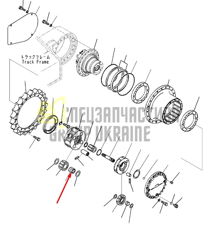 20Y-27-41130 Шестерня редуктора хода Komatsu PC160, PC180, PC190, PC200