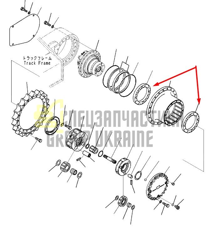 20Y-27-41260 Роликовый подшипник редуктора хода Komatsu PC160, PC180