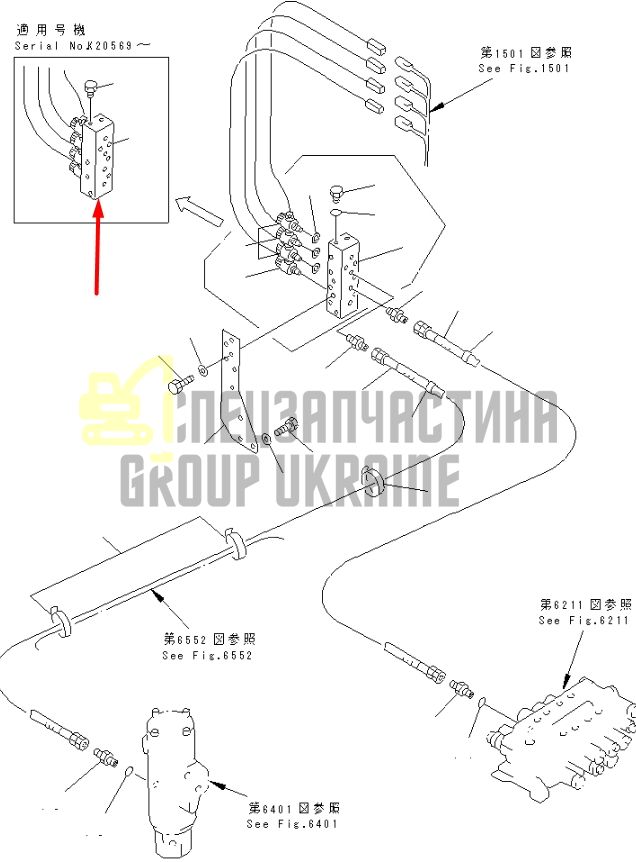 Komatsu 20Y-60-22121 Электромагнитный клапан PC120, PC130, PC150