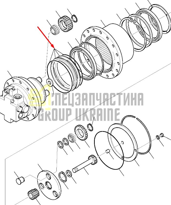 21D-60-25240 Сальник бортового редуктора, даукон, уплотнение Komatsu PC95R-2