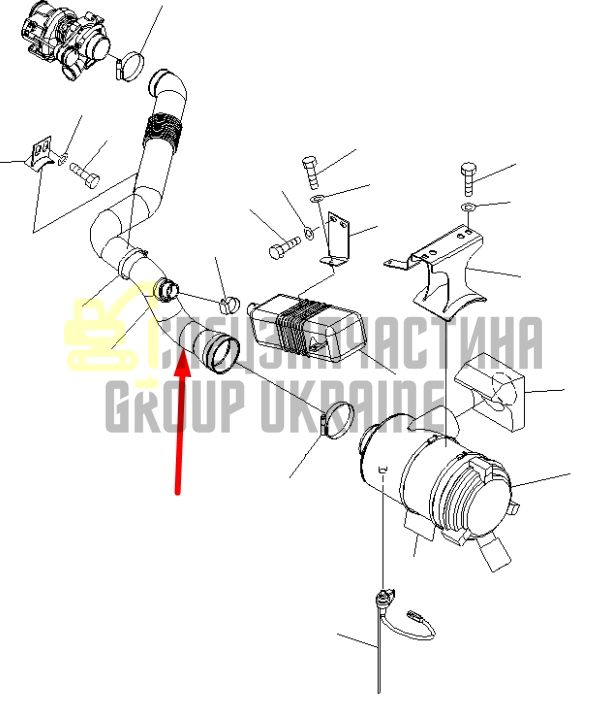 Купить Komatsu 21K-01-71150 Патрубок радиатора для PC160, PC180