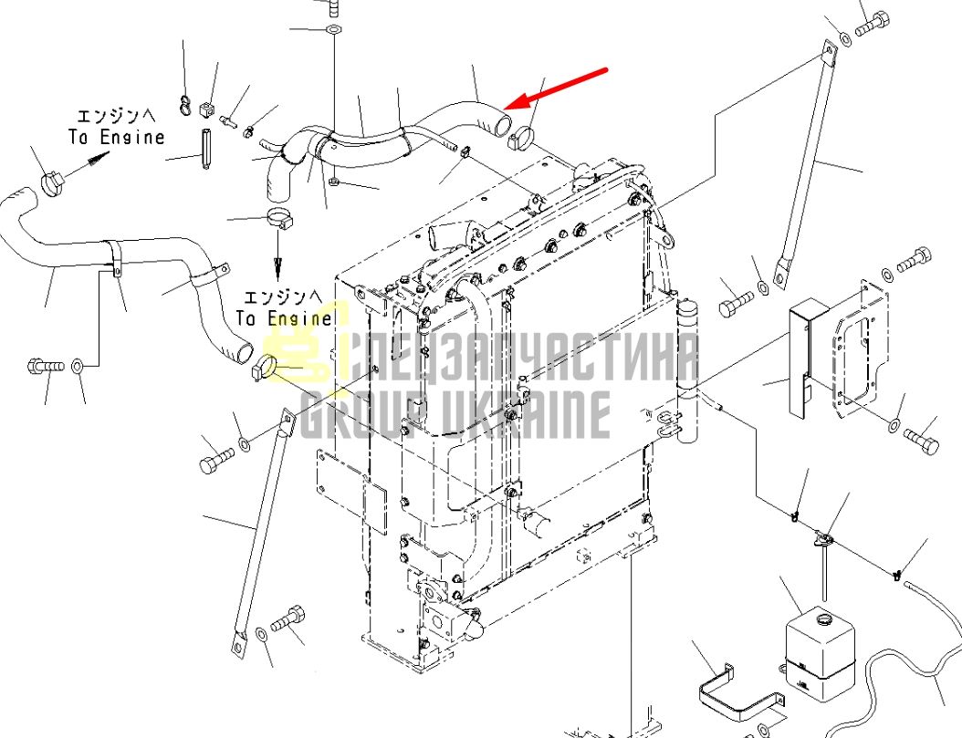 Купить Komatsu 21K-03-72311 Патрубок для PC160, PC180, PC190