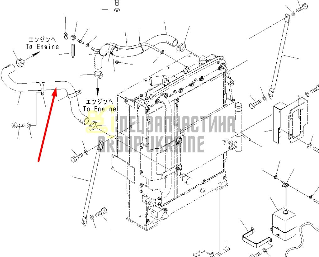 Купить Komatsu 21K-03-72321 Патрубок для PC160, PC180, PC190