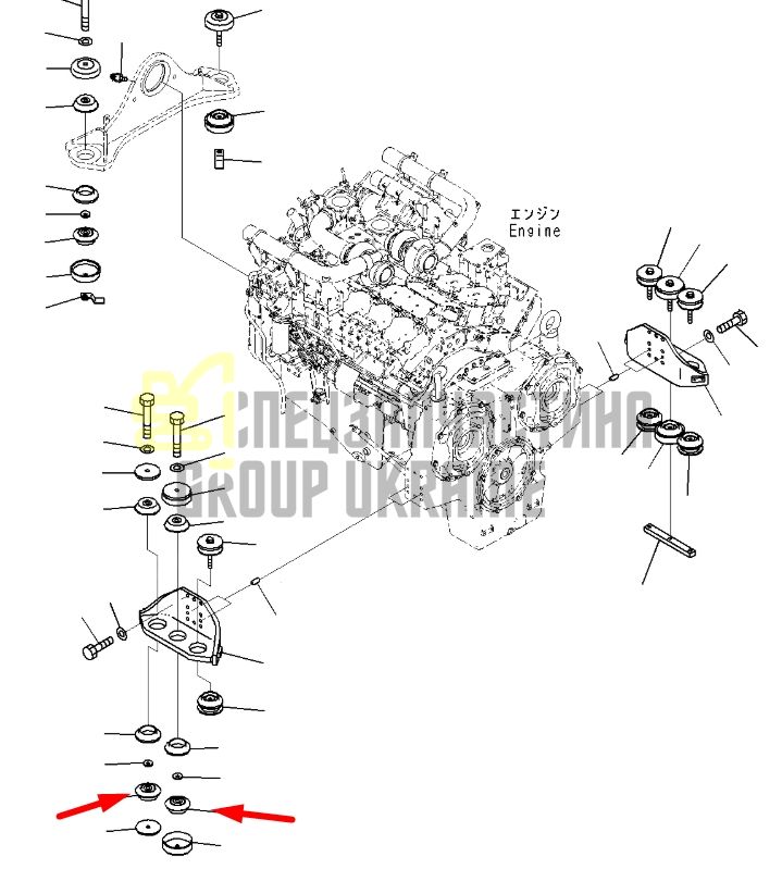 Купить Komatsu 21N-01-11120 Подушка двигателя для PC1250, PC600