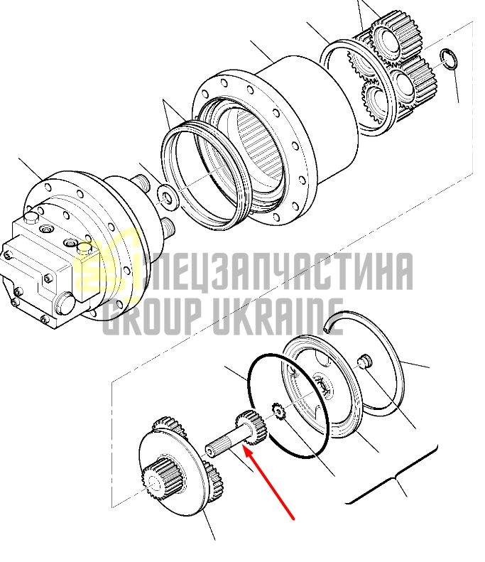 21W-09-R4340 Вал главной передачи KOMATSU PC88