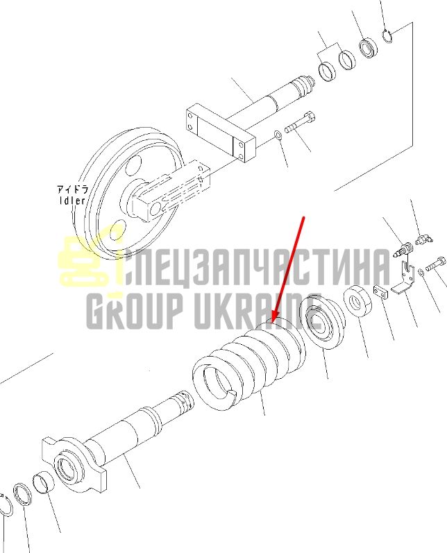 Komatsu 22B-30-00510 Натяжитель гусеницы для PC100, PC120, PC130