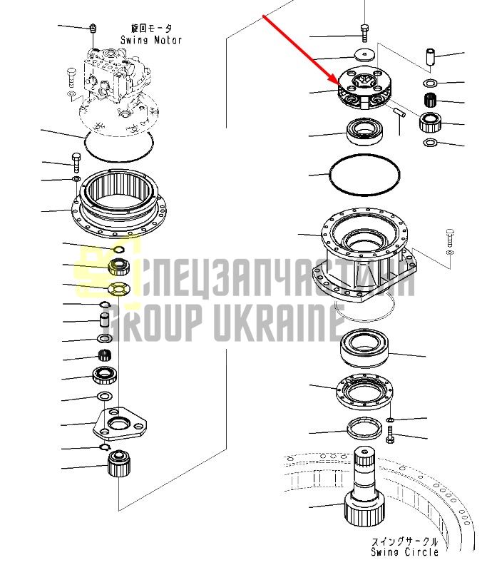 22U-26-21580 Вторая планетарная передача KOMATSU PC200-7/-8
