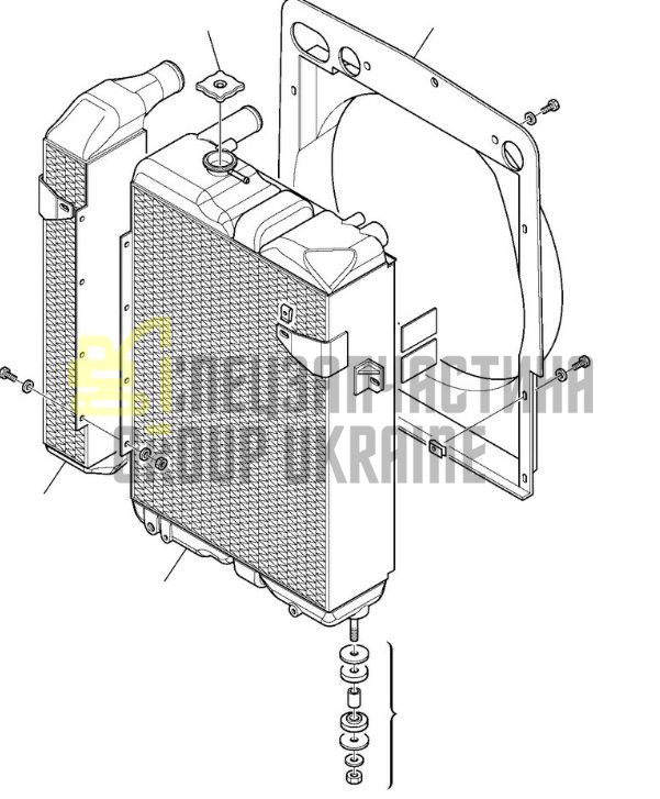42N-03-11780 Радиатор охлаждения двигателя KOMATSU WB93, WB97