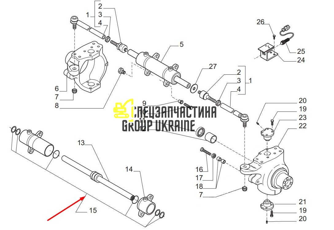 6193685M91 (049079) Ремкомплект цилиндра Terex 960, 970