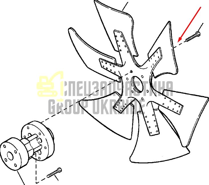 Купить Komatsu 600-635-7850 Крильчатка для двигателя SAA6D108E экскаватор PC300-6, PC400-6