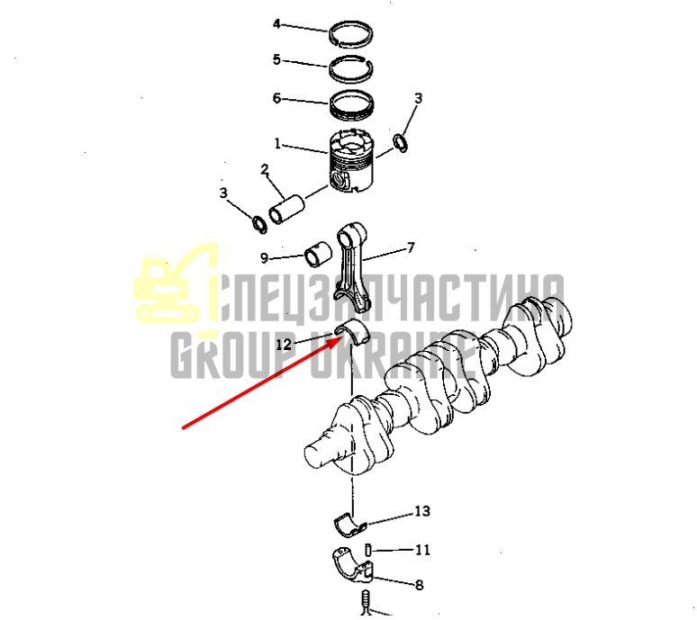 6151-31-3040 Вкладыш шатунный KOMATSU PC400