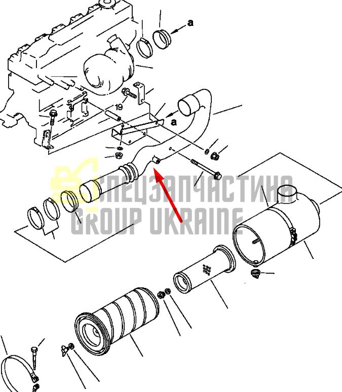 Купить Komatsu 6207-11-4882 Патрубок радиатора для PC200, PC210