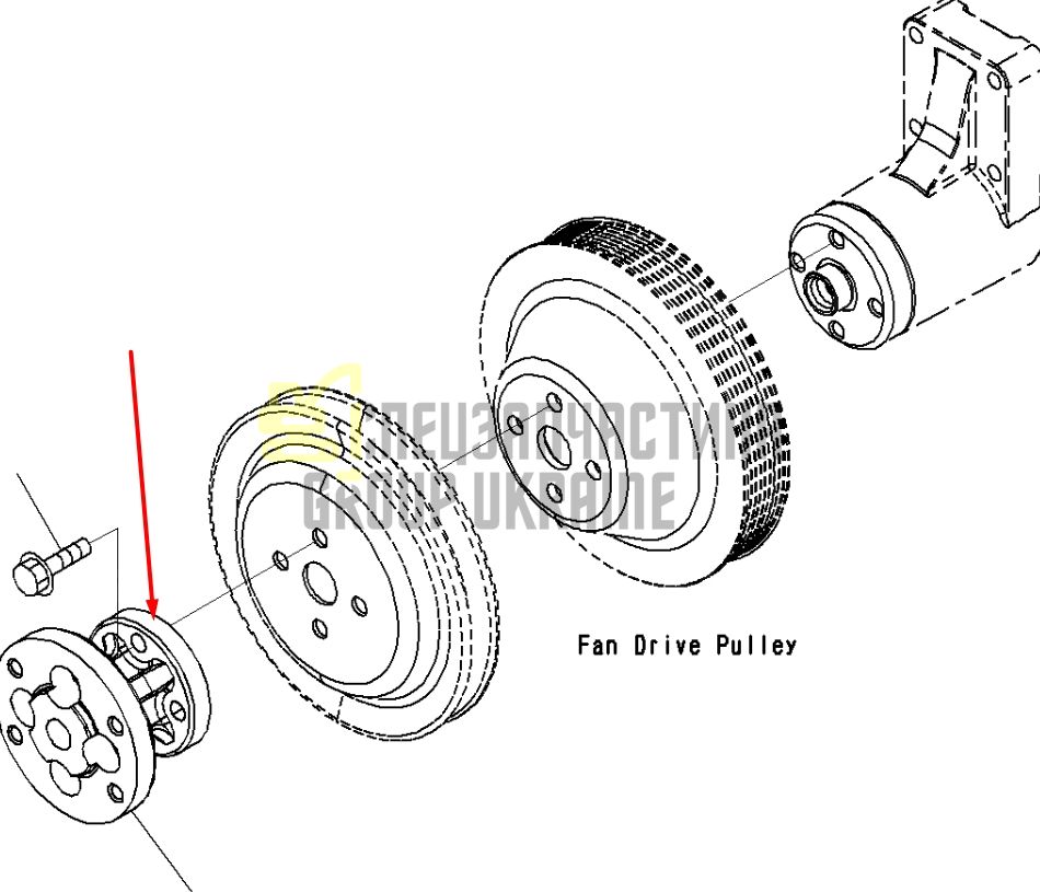 Купить Komatsu 6732-61-3610 Проставка вентилятора для двигателя 4D102 экскаватор PC200-7