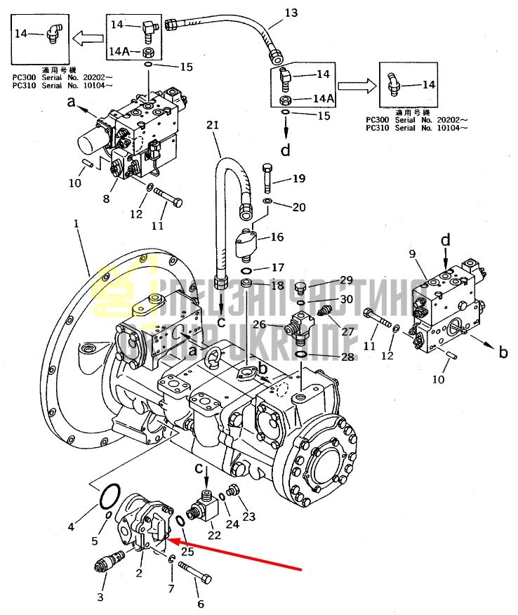 Komatsu 704-24-24401 НасофKomatsu 704-23-30601 Насос шестеренчатый для HPV160с шестеренчатый для PC60, PC70, PC80