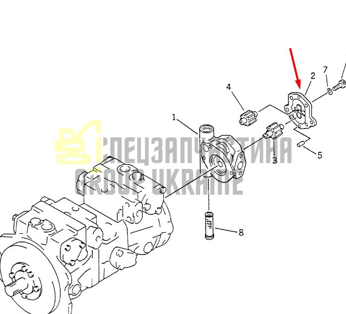 Komatsu 704-24-24410 Насос шестеренчатый для HPV75, Handok