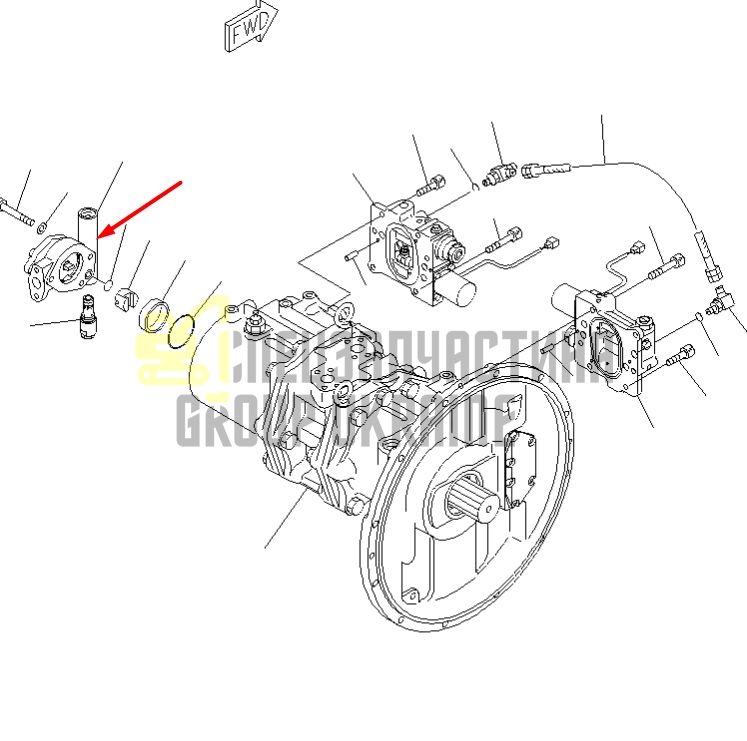 Komatsu 704-24-26430 Насос шестеренчатый HPV132 Handok