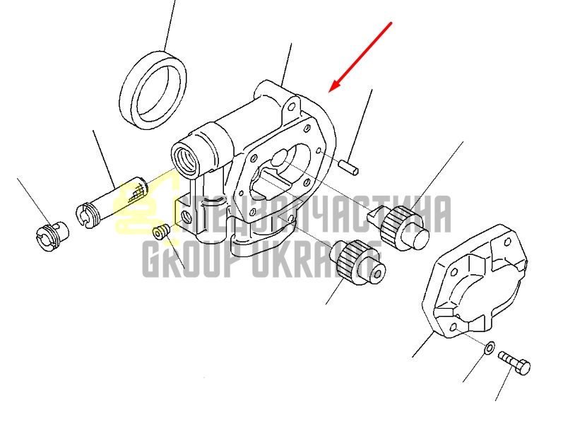 Komatsu 704-24-28230 Насос шестеренчатый HPV90 Handok