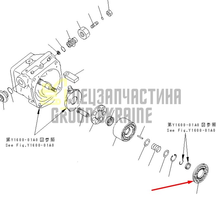 Распределительная шайба 708-1S-13221 для гидравлики Komatsu LPV28 Handok