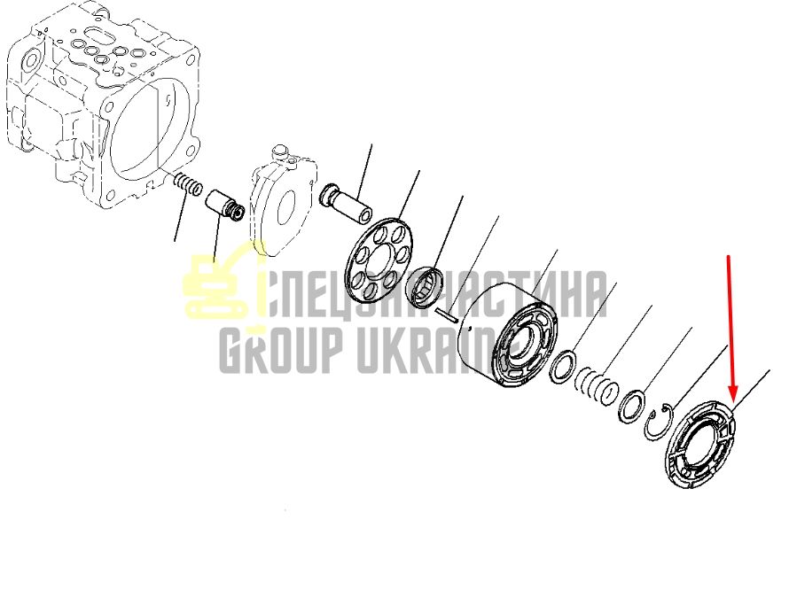 Komatsu 708-1S-13230 Распределительная шайба R для гидравлики LPV30 Handok