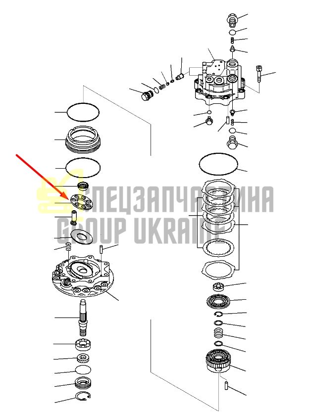 Пластина прижимная 708-1S-13340 для гидравлики Komatsu LPV28 Handok