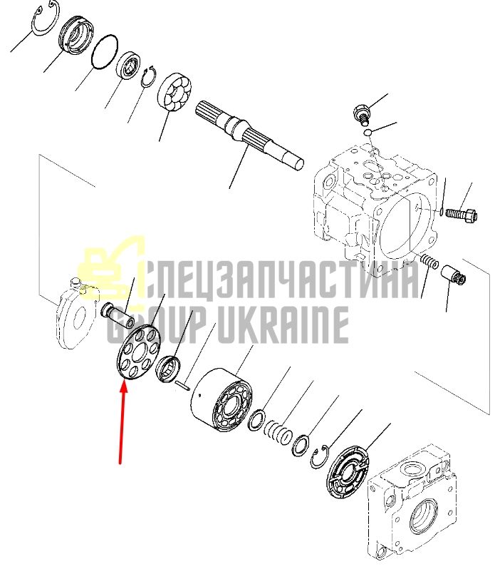 Пластина прижимная 708-1S-13360 для гидравлики Komatsu LPV30