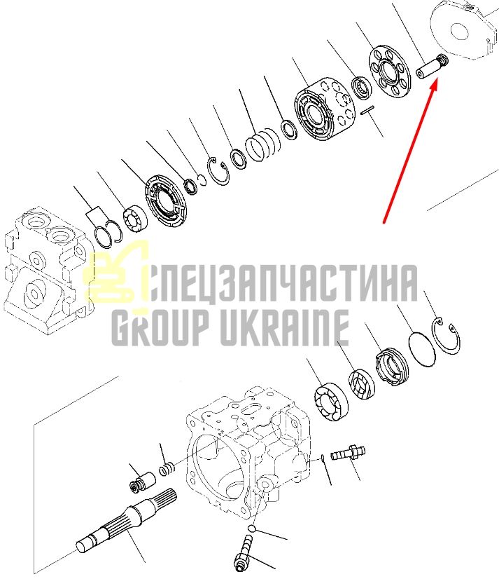 Плунжер 708-1T-13310 для гідравліки Komatsu LPV45 Handok