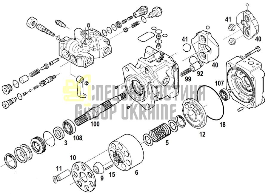 Komatsu 708-1U-00111 Гидронасос WB97S-5, WB93S-5