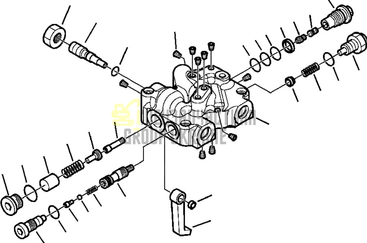 708-1U-03331 Клапан в сборе Komatsu PC600, PC650, PC700