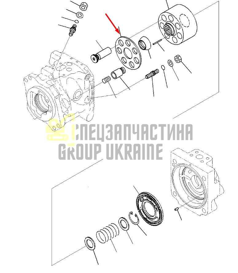 708-1U-13341 Прижимная пластина Komatsu PC600, PC650, PC700