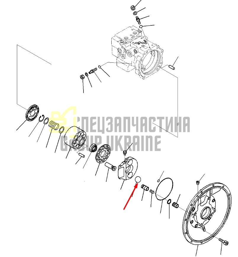 708-1U-13461 Мяч (шарик) Komatsu PC600, PC650, PC700