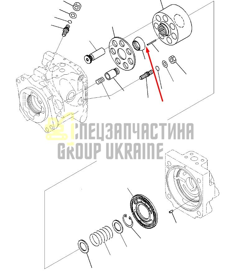 708-1W-43350 Фиксатор направляющей Komatsu PC600, PC650, PC700