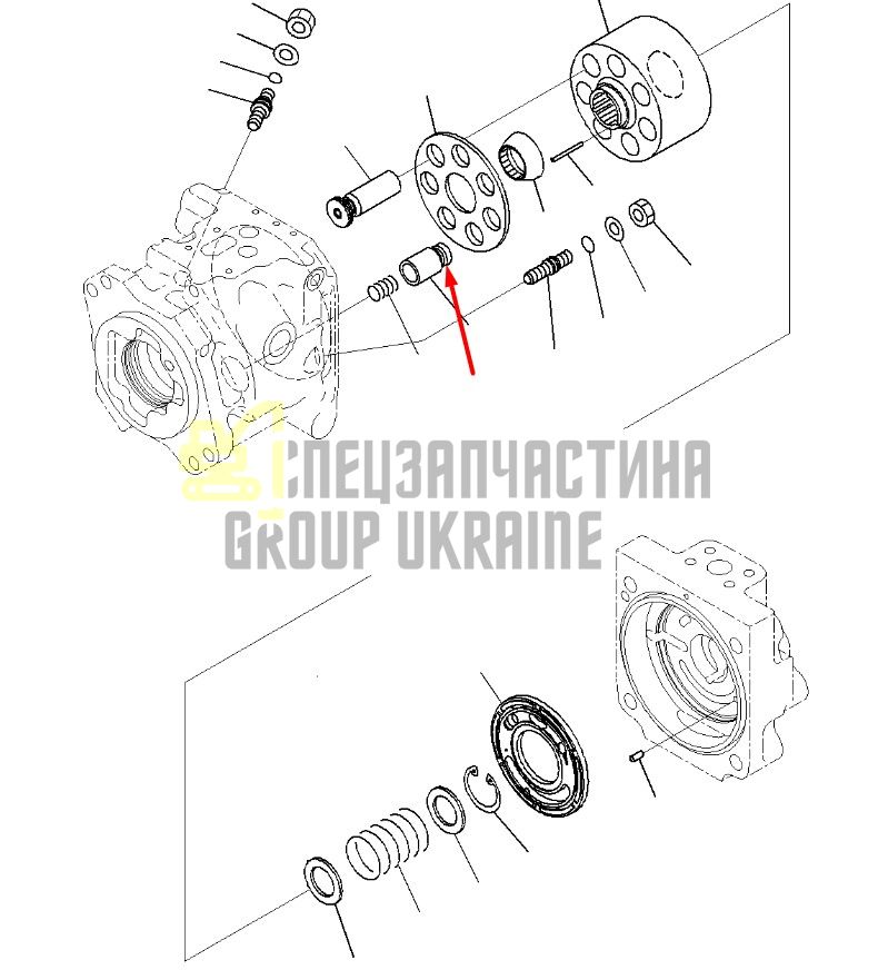 708-1W-44130 Поршень сервоуправления гидронасоса Komatsu PC600, PC650, PC700