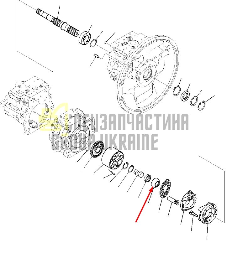 Сферическая втулка 708-2G-13510 Komatsu HPV140 Handok