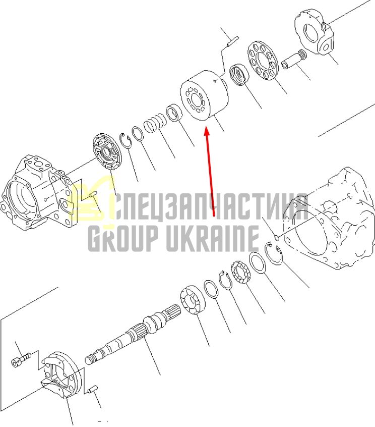Блок цилиндров 708-2L-04050 для гидравлики Komatsu HPV95