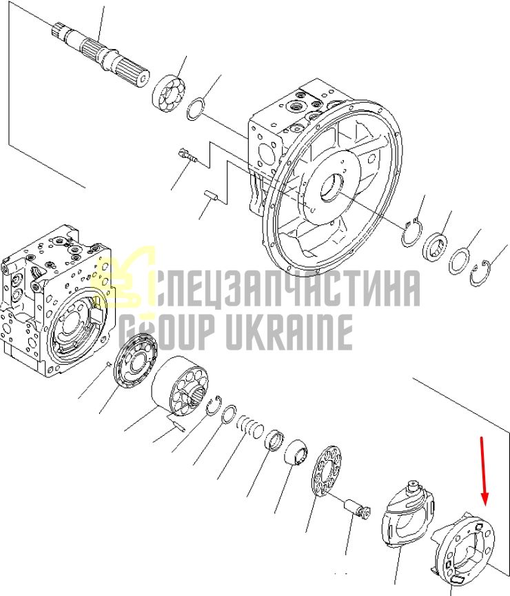 Суппорт люльки 708-2L-06262 для гидравлики Komatsu HPV112 Handok