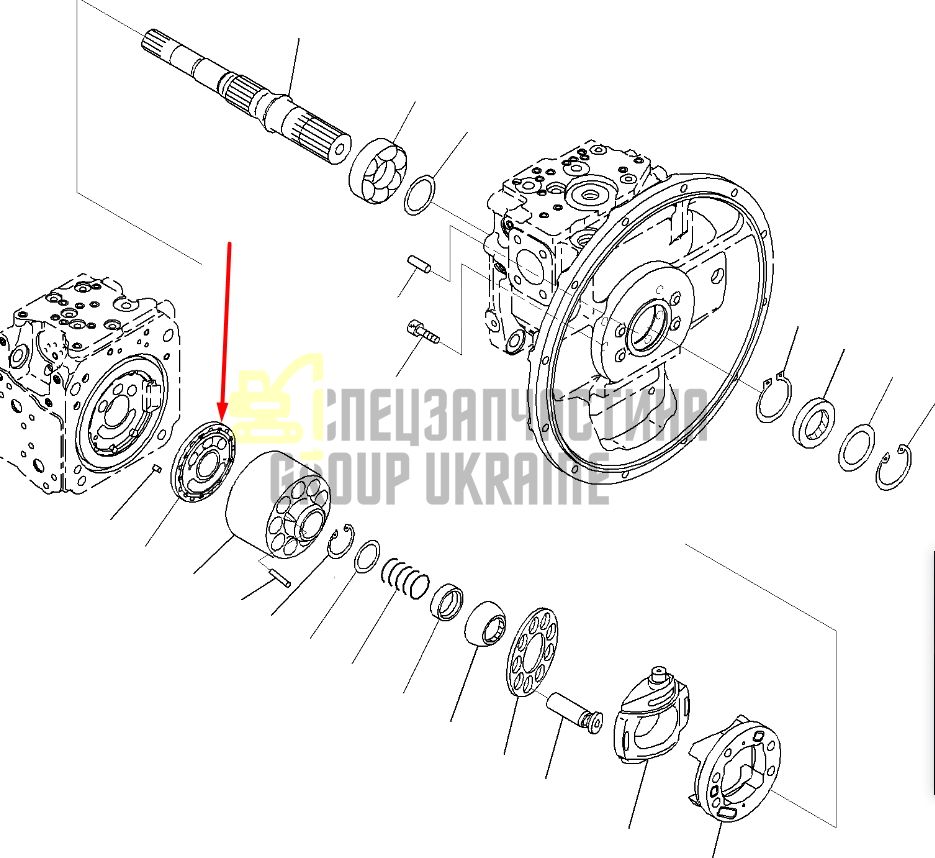 Распределительная шайба R 708-2L-33170 для гидравлики Komatsu HPV95