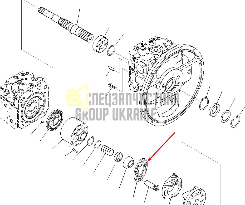 Пластина прижимная 708-2L-33350 для гидравлики Komatsu HPV95