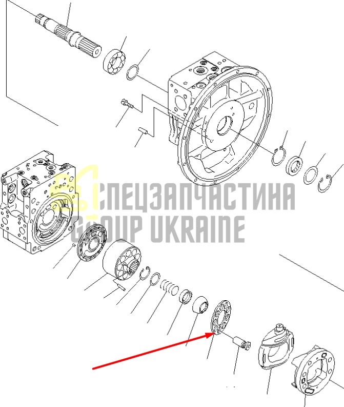 Пластина прижимная 708-2L-43340 для гидравлики Komatsu HPV112 Handok