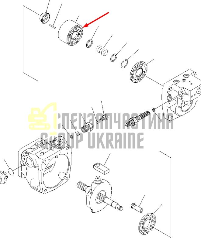 Блок цилиндров 708-3S-13110 для гидравлики Komatsu LPD25 Handok
