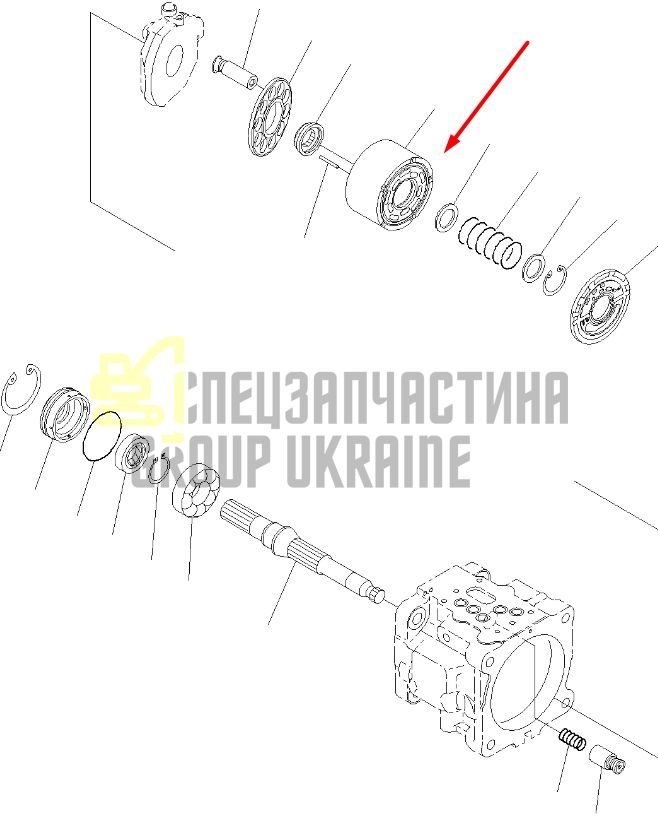 Блок цилиндров D2=17 для гидравлики Komatsu LPD28