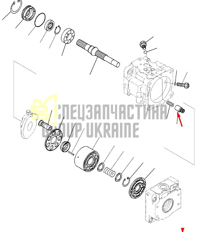 Серво-поршень L=46.0 mm для гидравлики Komatsu LPD45
