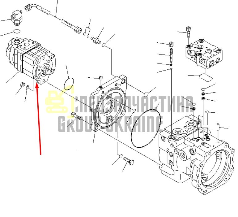 Komatsu 708-3T-04610 Насос шестеренчатый для PC78US, PC78UU