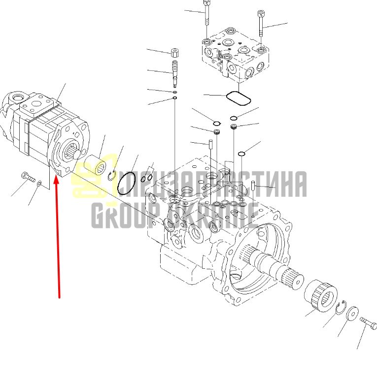 Komatsu 708-3T-04620 Насос шестеренчатый для PC70, PC78