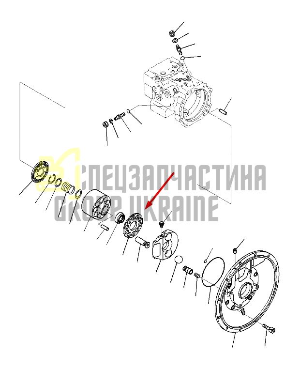 Пластина притискна 708-3T-13340 для гідравліки Komatsu LPD45 Handok