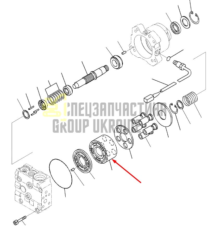 Блок цилиндров 708-7S-13130 для гидравлики Komatsu D51 fan motor
