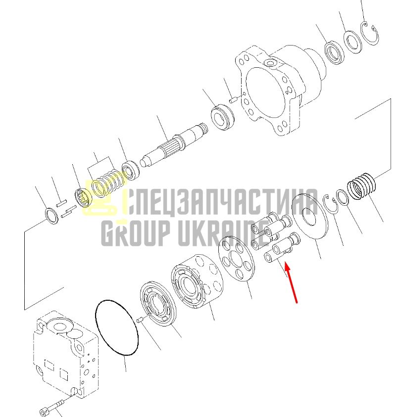 Плунжер 708-7S-13350 для гидравлики Komatsu D51 fan motor