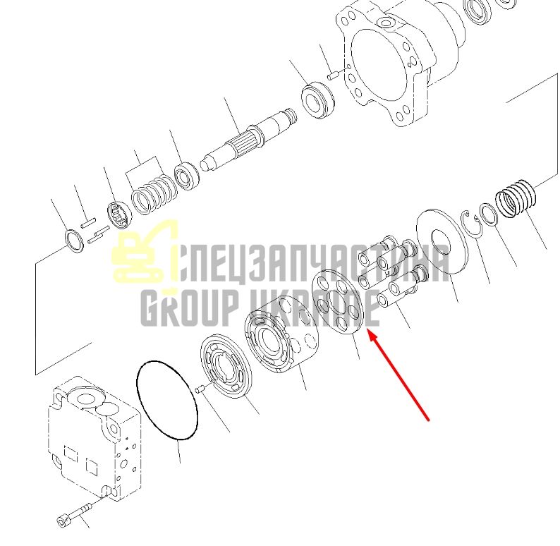 Пластина прижимная 708-7S-13360 для гидравлики Komatsu D51 fan motor